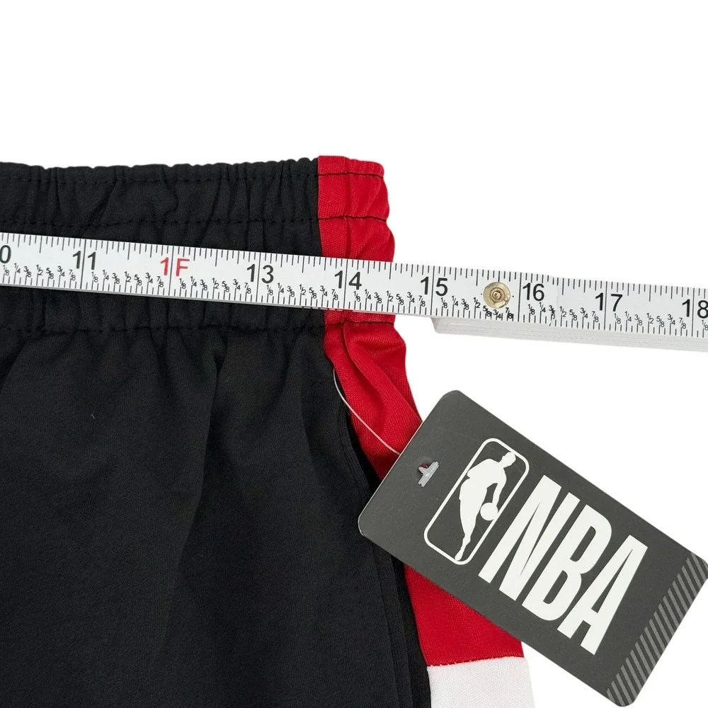 NBA Basketball Shorts Mens Medium Black Red White Blue Logo Athletic Gym Workout